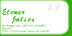 elemer jalics business card